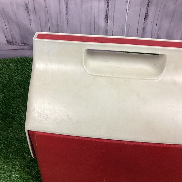 Vintage Little Playmate by Igloo Push Button Red White Logo Cooler - Picture 9 of 16